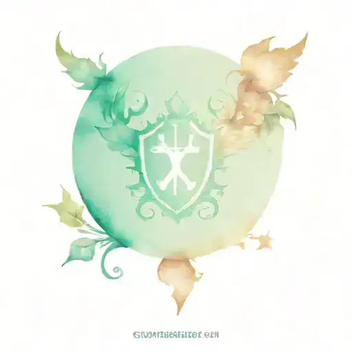 family crest with witchy inspiration tattoo design idea