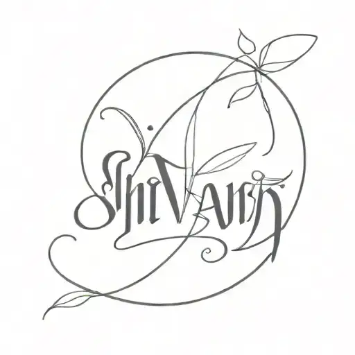 hidden tattoo of word 'Shivani'  tattoo design idea