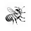 Bee holding balloon tattoo design idea