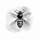 Bee holding balloon tattoo design idea