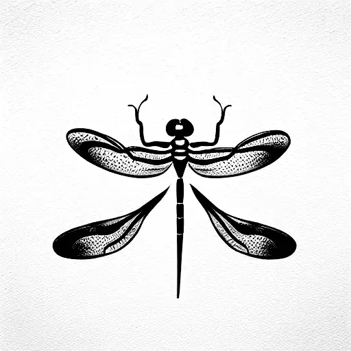 Dragonfly spine tattoo design idea