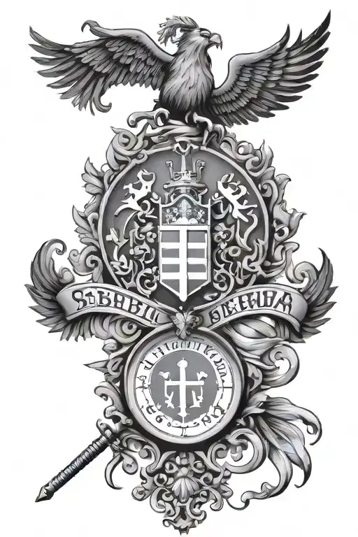 Serbian history surrounded tattoo design idea