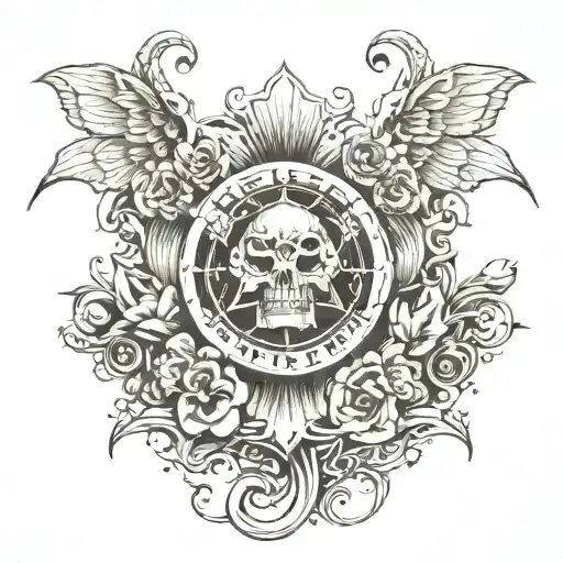 I would like a custom tattoo with the Latin phrase 'Non Desistas, Non Exieris' (meaning 'Never give up, never surrender' tattoo design idea