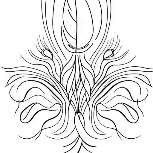 A minimalist tattoo of a feather turning into a flock of birds tattoo design idea