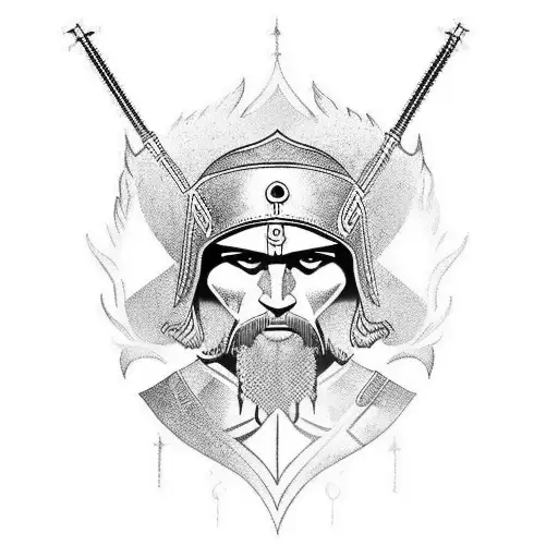 Serbian warrior tattoo design idea