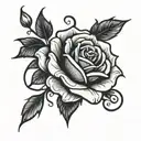 clean rose on top of harsh black lines  tattoo design idea