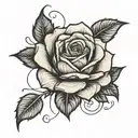 clean rose on top of harsh black lines  tattoo design idea
