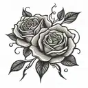 clean rose on top of harsh black lines  tattoo design idea