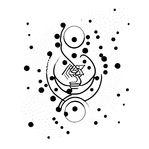 concept design with dots and lines tattoo design idea