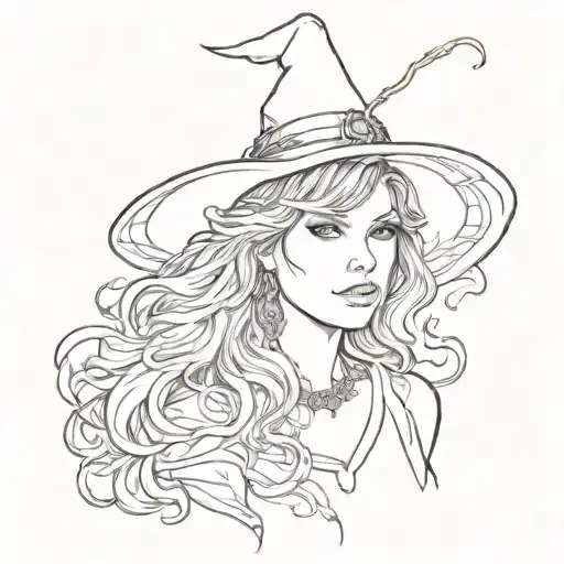 taylor swift witch casting tattoo design idea
