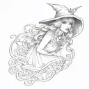 taylor swift witch casting tattoo design idea