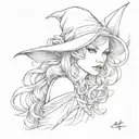 taylor swift witch casting tattoo design idea