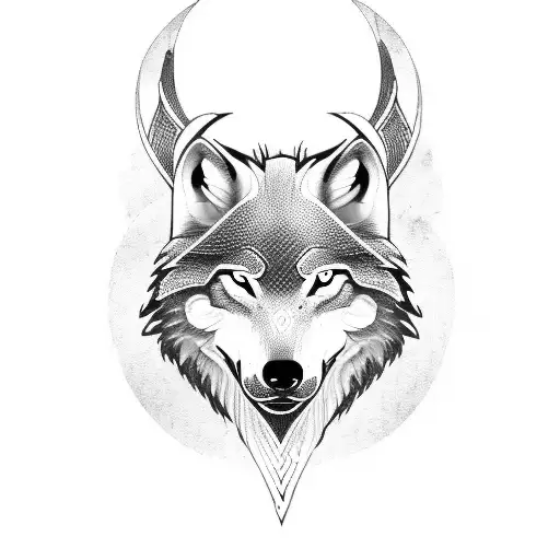 viking wolf tattoo design idea