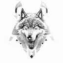 viking wolf tattoo design idea