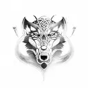 viking wolf tattoo design idea