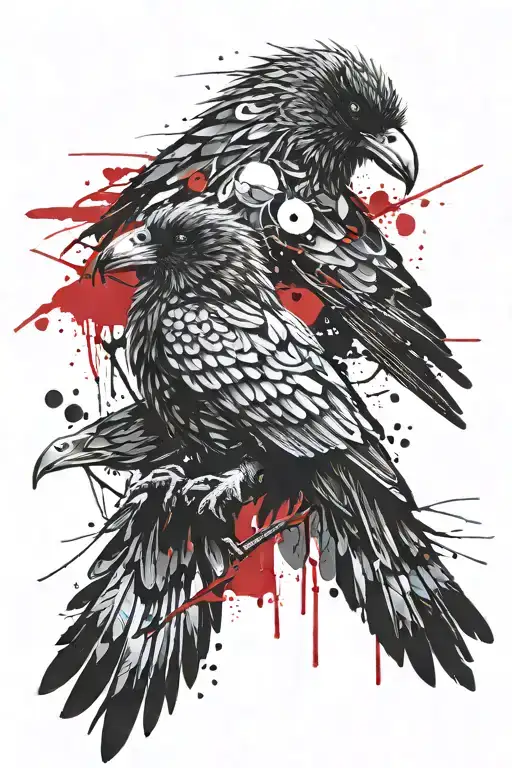 HUGIN AND MUNIN tattoo design idea