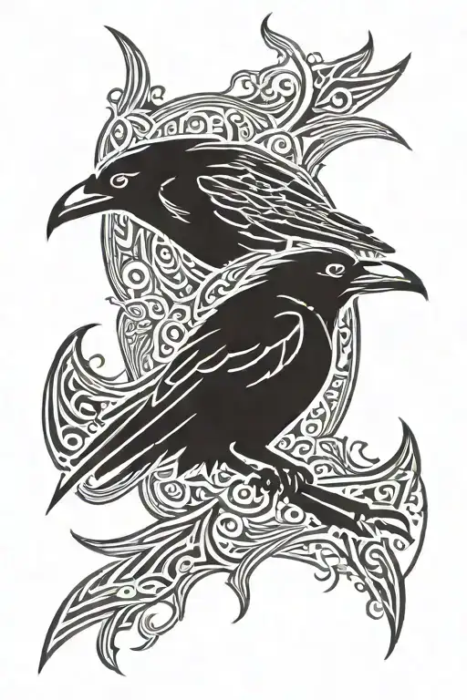 HUGIN AND MUNIN tattoo design idea