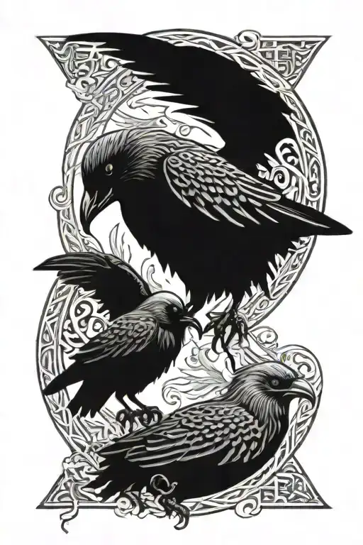 HUGIN AND MUNIN tattoo design idea