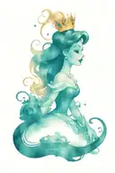 90's caricature disney princess  tattoo design idea