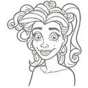 90's caricature disney princess  tattoo design idea
