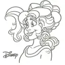 90's caricature disney princess  tattoo design idea