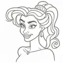 90's caricature disney princess  tattoo design idea