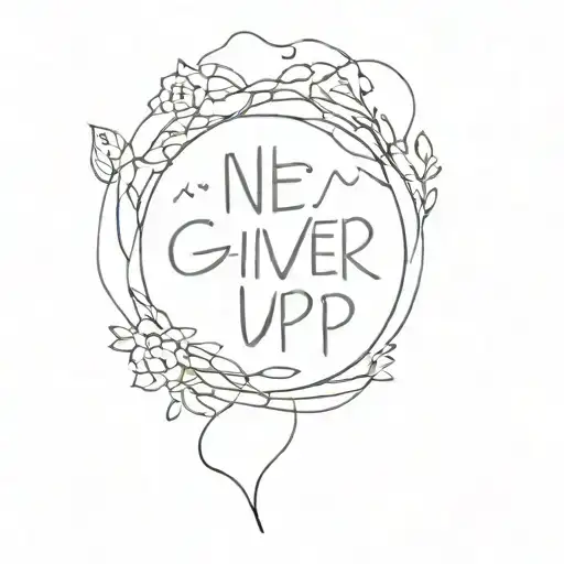 never giving up tattoo design idea