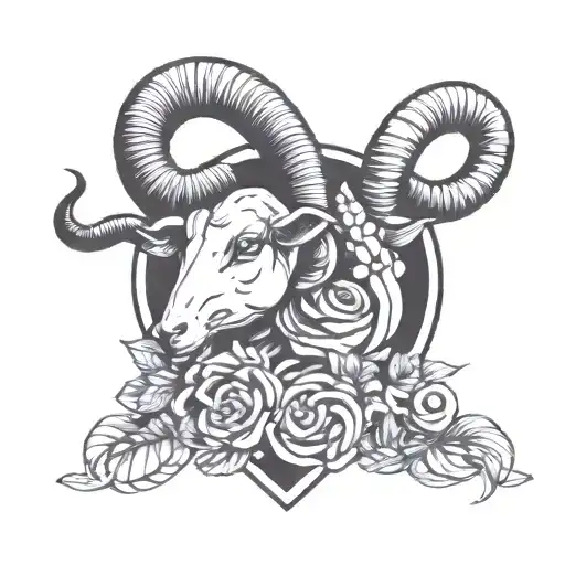 Aries and cancer zodiac signs intertwined  tattoo design idea