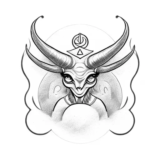 cute baphomet  tattoo design idea