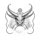 cute baphomet  tattoo design idea