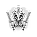 cute plague doctor  tattoo design idea