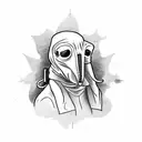 cute plague doctor  tattoo design idea