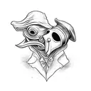 cute plague doctor  tattoo design idea