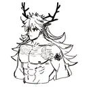 As a tattoo artist, I'm seeking ideas for a masculine chest design with a deer theme. I'd like to blend the majesty of t tattoo design idea