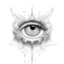 angel with a crying eye tattoo design idea