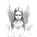 angel with a crying eye tattoo design idea