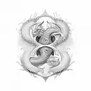 2 dragon yin yang long tattoo design idea
