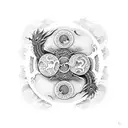 2 dragon yin yang long tattoo design idea