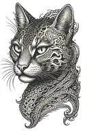Viper Head Cat pierced tattoo design idea