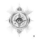 awen and four elements tattoo design idea