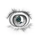 eye inside a bermudas triangle tattoo design idea