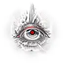 eye inside a bermudas triangle tattoo design idea