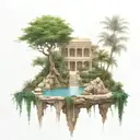 Hanging Gardens of Babylon tattoo design idea