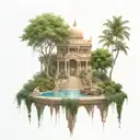 Hanging Gardens of Babylon tattoo design idea