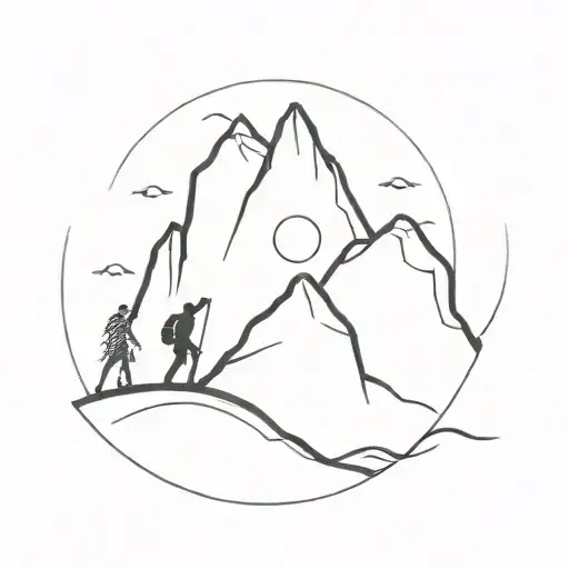 climbing mountain tattoo design idea