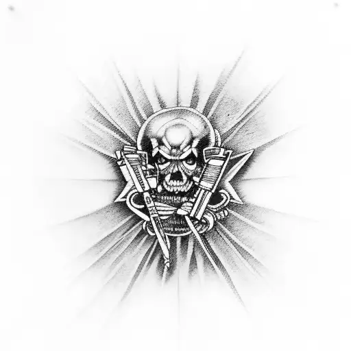 guns n roses and ac/dc and metallica tattoo design idea