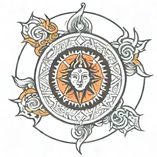 shiva chakra symbols tattoo design idea