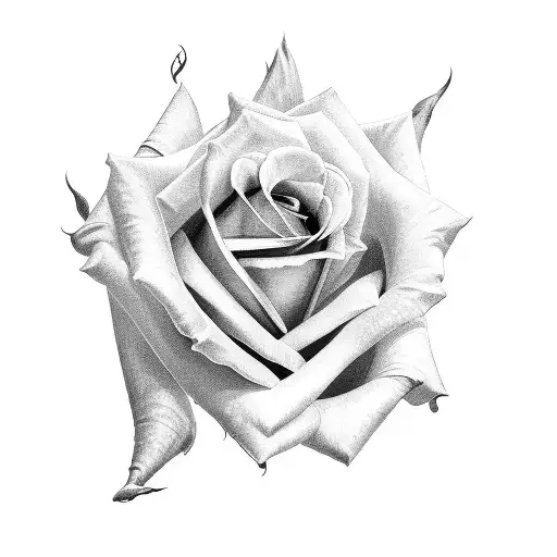 rose and shotgun tattoo design idea