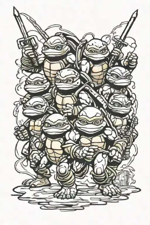 Teenage Mutant Ninja Turtles and Transformers tattoo design idea