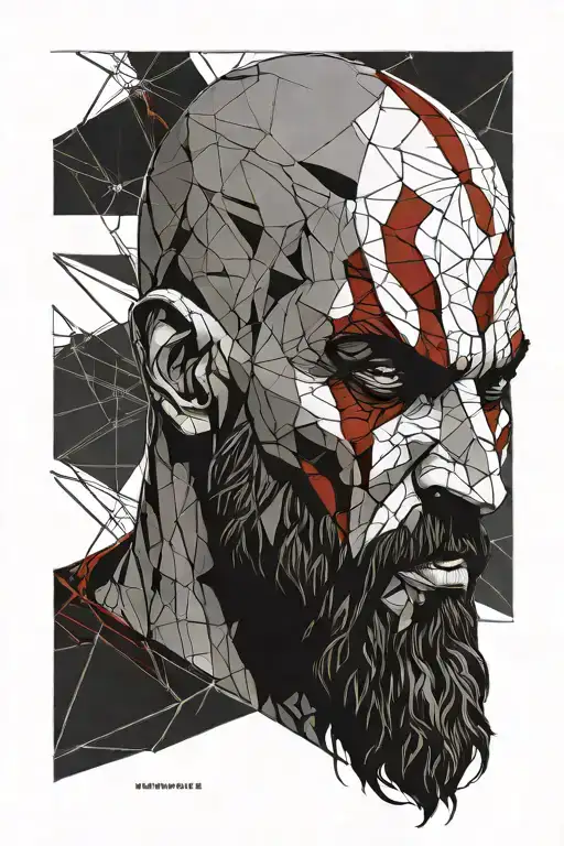 kratos face tattoo design idea